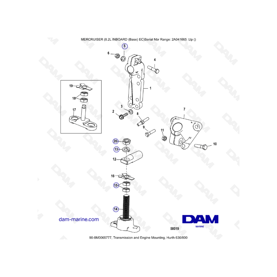 MERCRUISER 8.2L INBOARD EC - Transmission & Engine Mounting