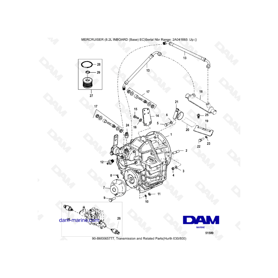 MERCRUISER 8.2L INBOARD EC - Transmission & related parts