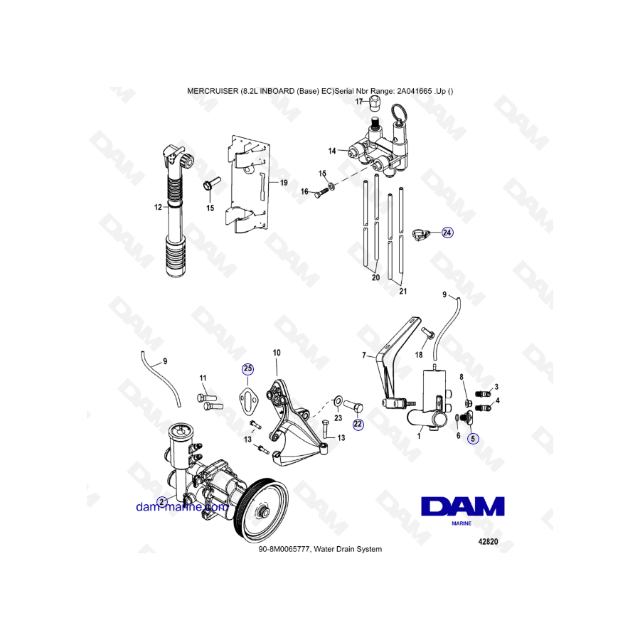 MERCRUISER 8.2L INBOARD EC - Water drain system