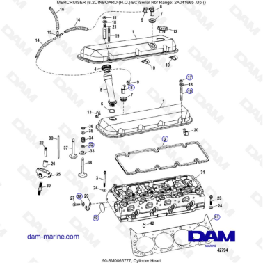 MERCURISER 8.2L INBOARD EC HO - Cylinder Head