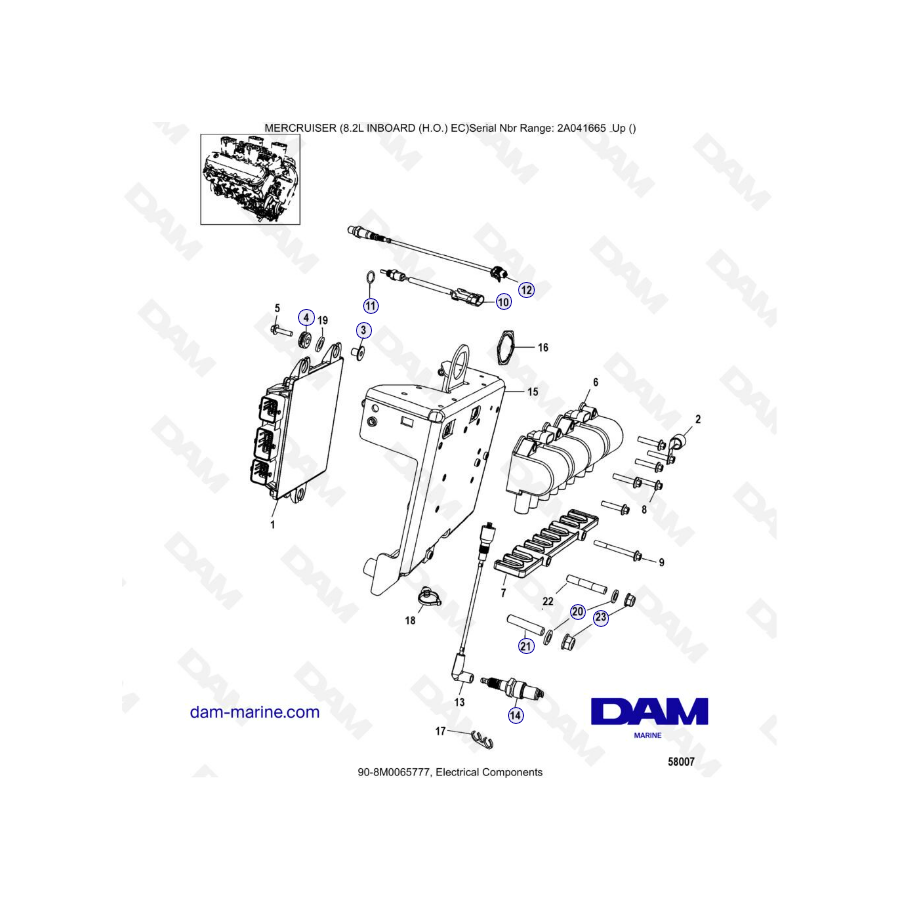 MERCURISER 8.2L INBOARD EC HO - Electrical components