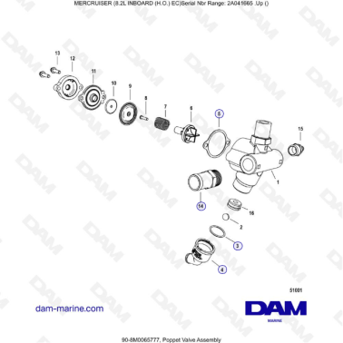 MERCRUISER 8.2L INBOARD EC HO - Poppet Valve Assembly