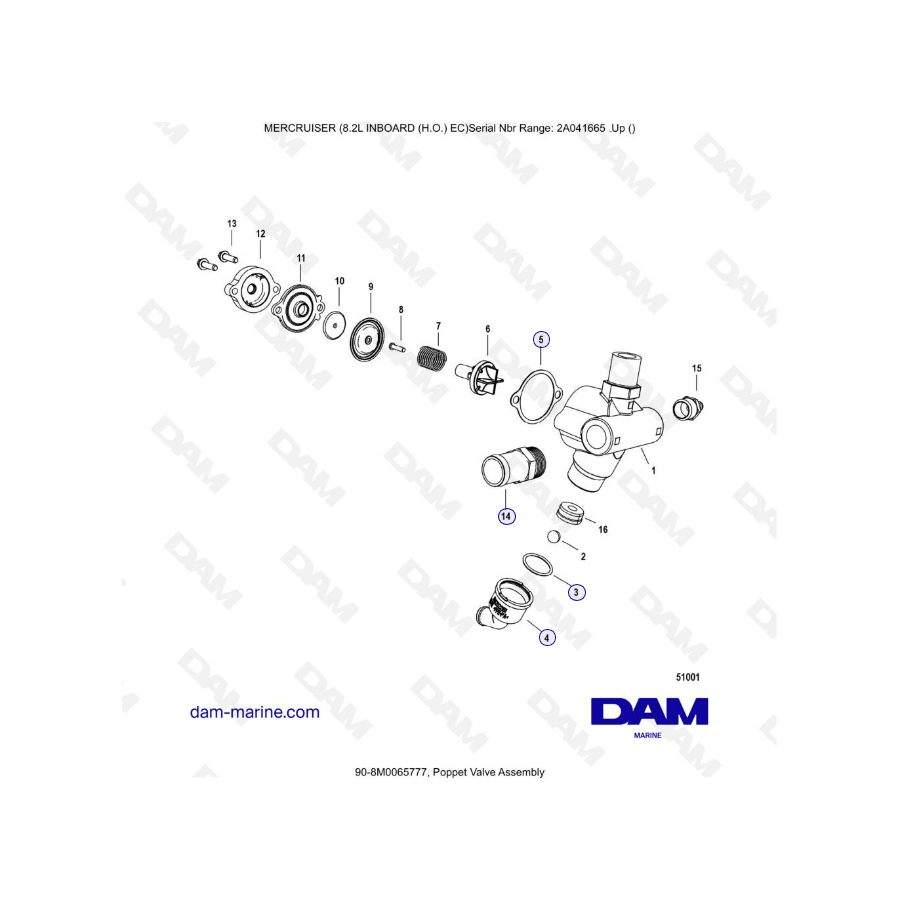 MERCRUISER 8.2L INBOARD EC HO - Poppet Valve Assembly