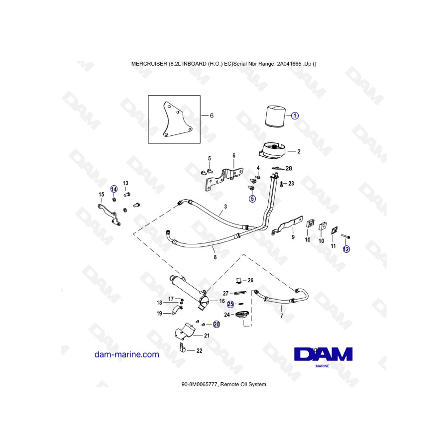 MERCRUISER 8.2L INBOARD EC HO - Remote oil system