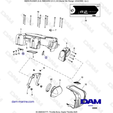 MERCRUISER 8.2L INBOARD EC HO - Throttle body & digital throttle shift