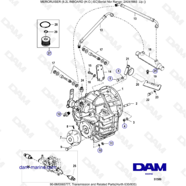 MERCRUISER 8.2L INBOARD EC HO - Transmission & Related parts