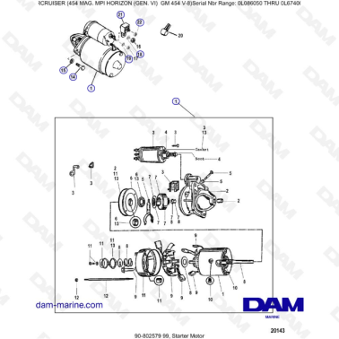 MERCRUISER 454 MAG MPI HORIZON - Starter motor
