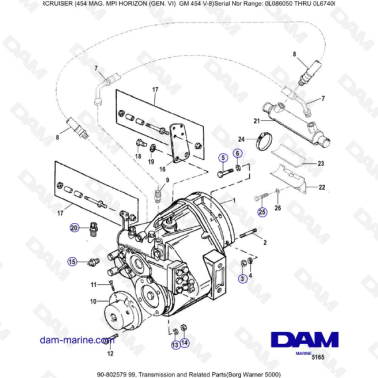MERCRUISER 454 MAG MPI HORIZON - Transmission & related parts