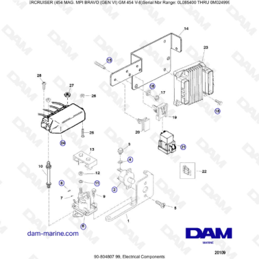 MERCRUISER 454 MAG MPI - Electrical components