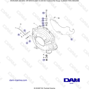 MERCRUISER 454 MAG MPI - Flywheel housing