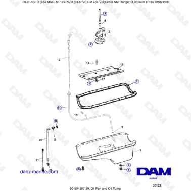 MERCRUISER 454 MAG MPI - Oil pan & Oil pump