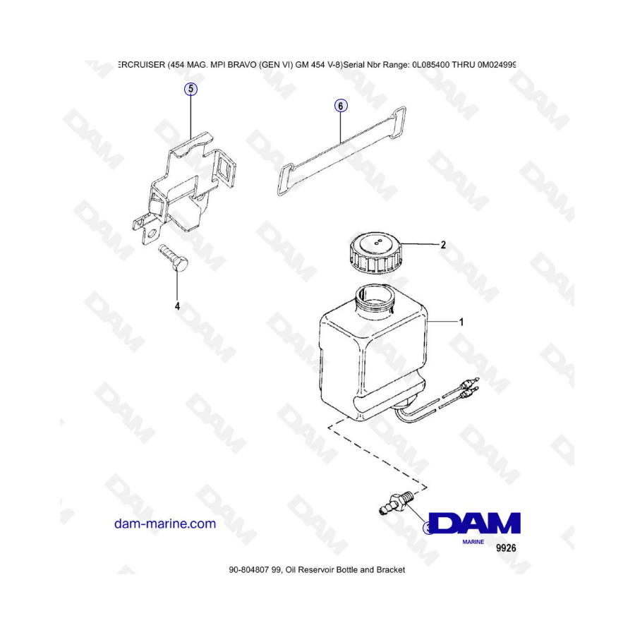 MERCRUISER 454 MAG MPI - Oil reservoir bottle & bracket