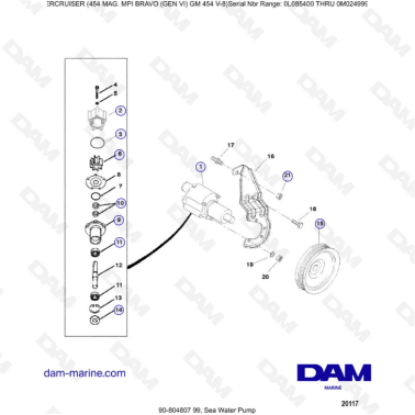 MERCRUISER 454 MAG MPI - Sea water pump