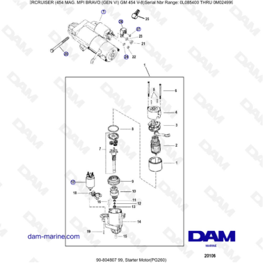 MERCRUISER 454 MAG MPI -  Starter motor