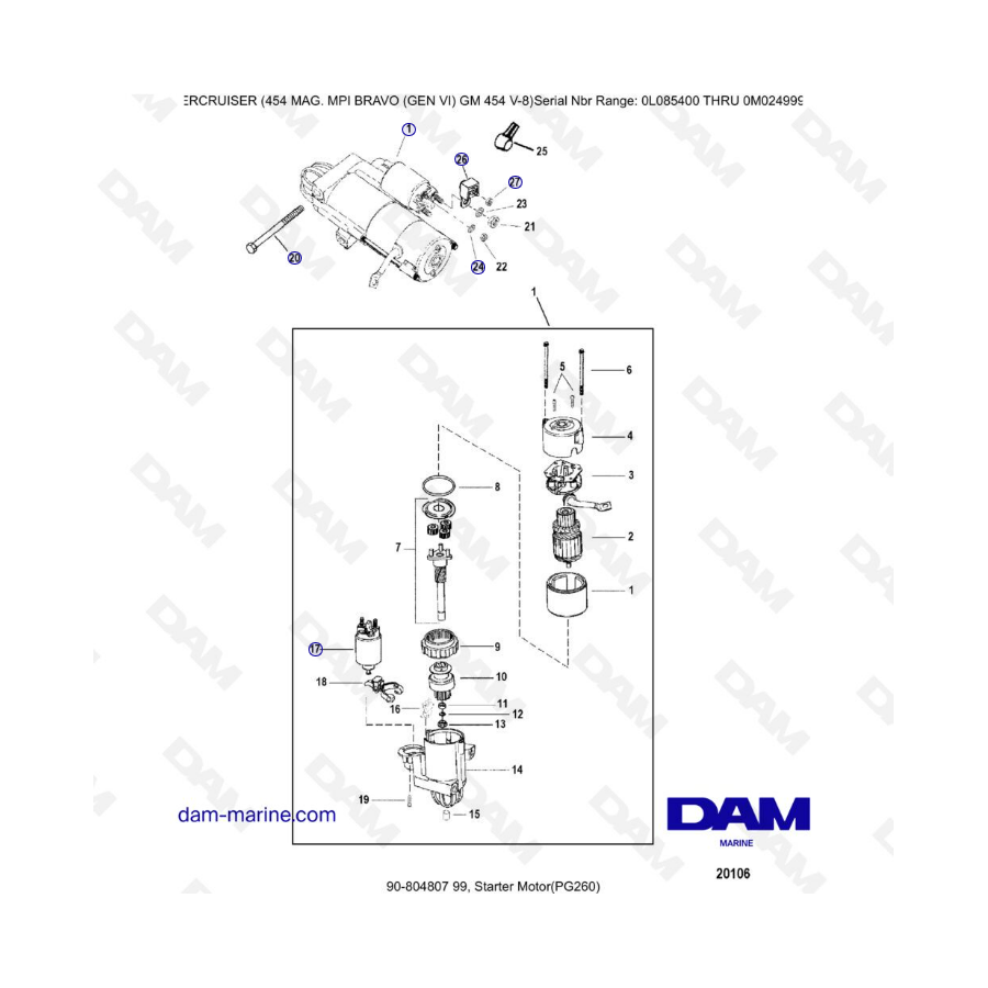 MERCRUISER 454 MAG MPI - Starter motor