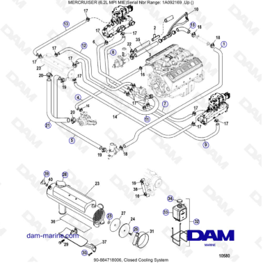 MERCRUISER 6.2L MPI MIE - Closed cooling system