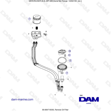 MERCRUISER 6.2L MPI MIE - Remote oil filter