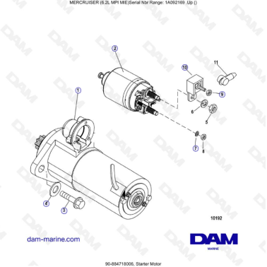 MERCRUISER 6.2L MPI MIE - Starter motor