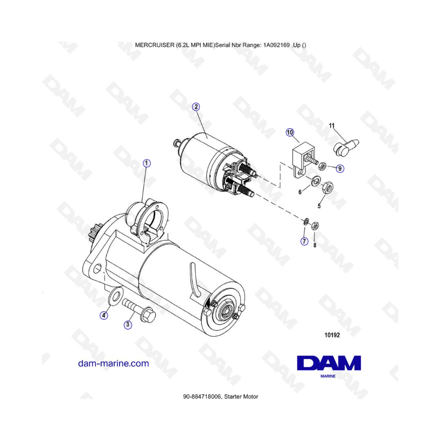 MERCRUISER 6.2L MPI MIE - Starter motor