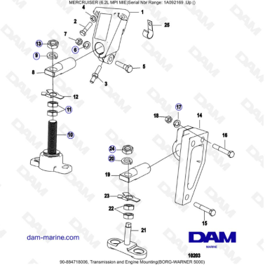 MERCRUISER 6.2L MPI MIE - Transmission & Engine mounting