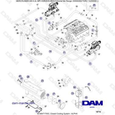 MERCRUISER 6.2L MPI MIE - Closed cooling system