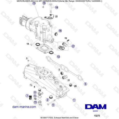 MERCRUISER 6.2L MPI - Exhaust manifold & elbow