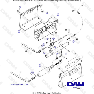 MERCRUISER 6.2L MPI - Fuel supply module, Alpha