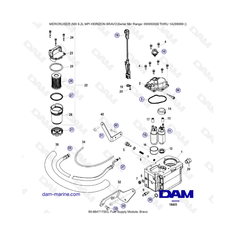 MERCRUISER 6.2L MPI - Fuel supply module, well done