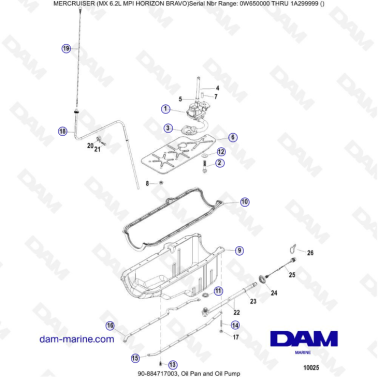MERCRUISER 6.2L MPI - Oil pan & Oil pump
