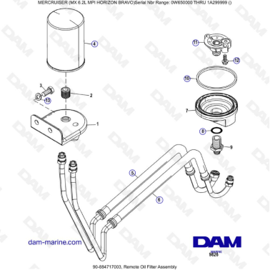 MERCRUISER 6.2L MPI - Remote oil filter assembly