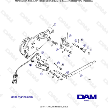 MERCRUISER 6.2L MPI - Shift bracket, bravo