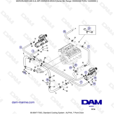 MERCRUISER 6.2L MPI - Standard cooling system - ALPHA
