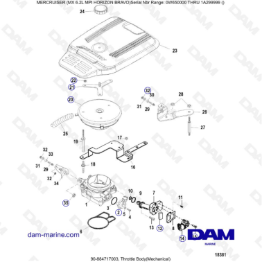 MERCRUISER 6.2L MPI - Throttle body (Mechanical)