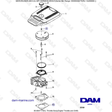 MERCRUISER 6.2L MPI - Throttle body (digital throttle & shift)