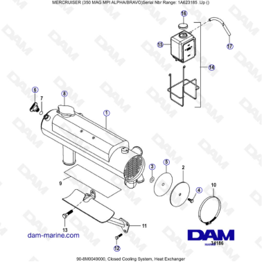 MERCRUISER 350 MAG MPI - Closed cooling system, heat exchanger
