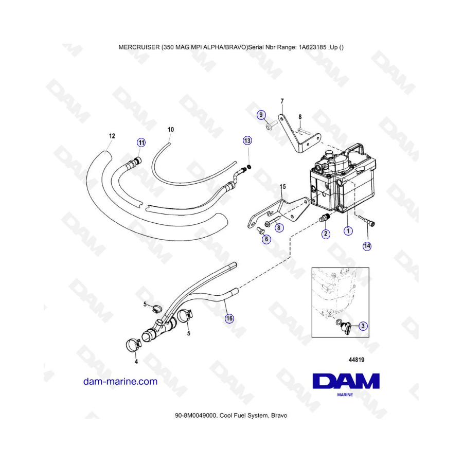 MERCRUISER 350 MAG MPI - Cool fuel system, well done 