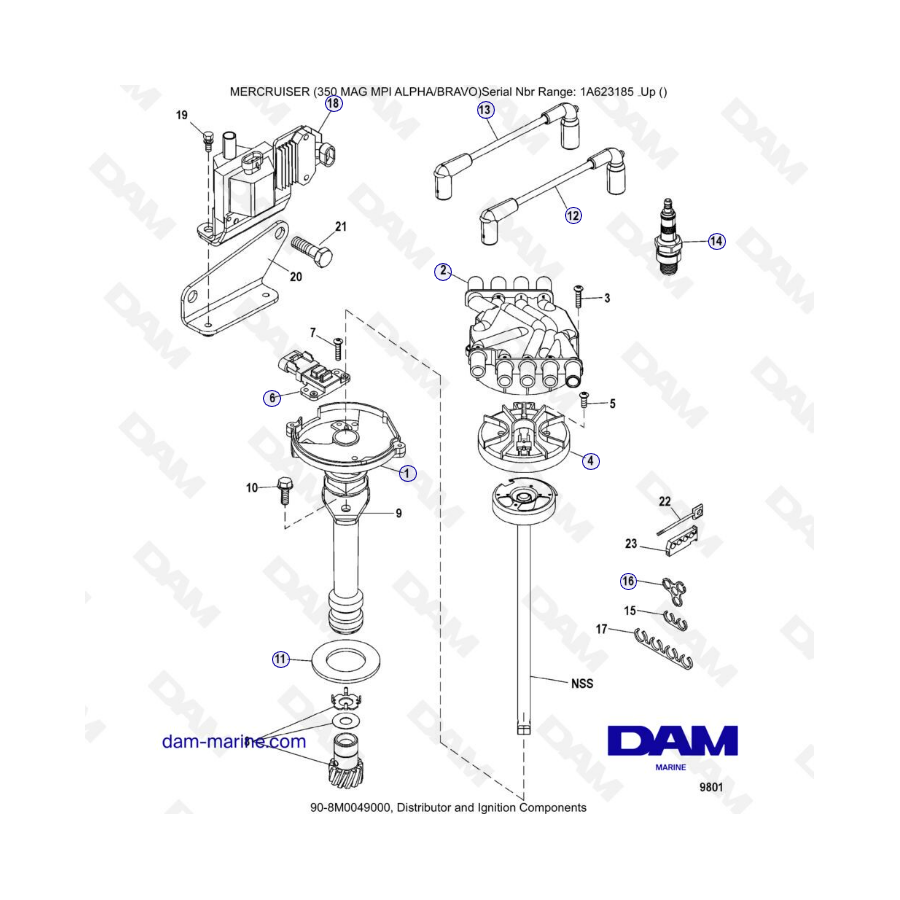 MERCRUISER 350 MAG MPI - Distributor ' Ignition components