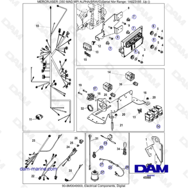 MERCRUISER 350 MAG MPI - Electrical components