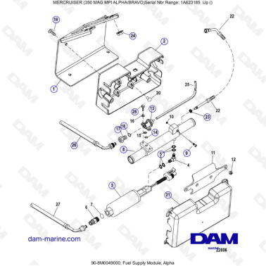 MERCRUISER 350 MAG MPI - Fuel supply module, alpha