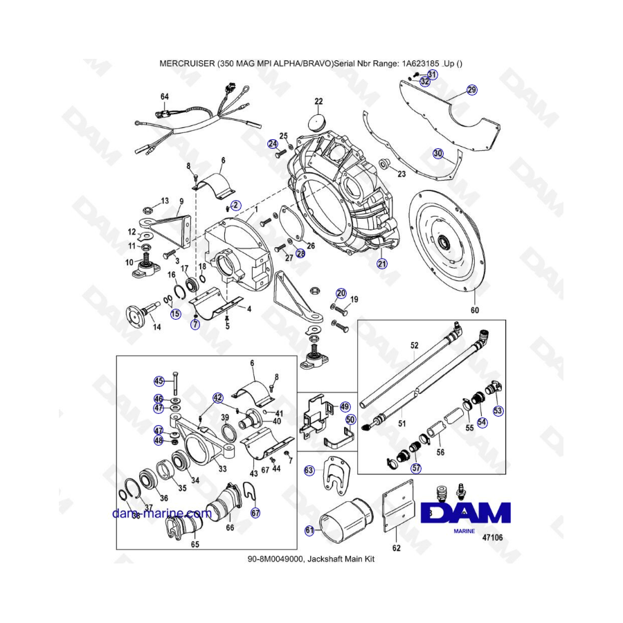 MERCRUISER 350 MAG MPI - Kit principal de eje secundario