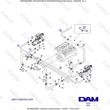 MERCRUISER 350 MAG MPI - Standard cooling system - alpha