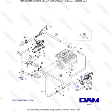 MERCRUISER 350 MAG MPI - Standard cooling system - bravo