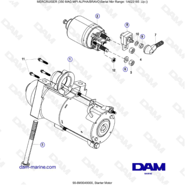 MERCRUISER 350 MAG MPI - Starter motor