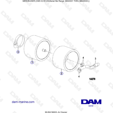 MERCRUISER CMD 4.2 EI 250 - Air cleaner