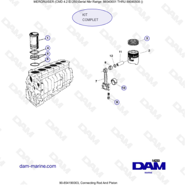 MERCRUISER CMD 4.2 EI 250 - Connecting rod & pistons