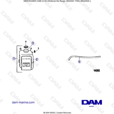 MERCRUISER CMD 4.2 EI 250 - Coolant recovery