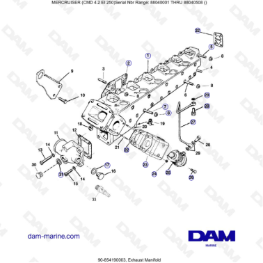 MERCRUISER CMD 4.2 EI 250 - Exhaust manifold