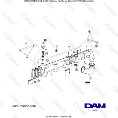 MERCRUISER CMD 4.2 EI 250 - Manifold strip