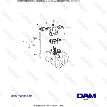 MERCRUISER CMD 4.2 EI 250 - Rocker arm & lifter