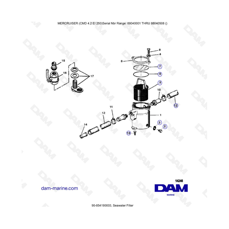 MERCRUISER CMD 4.2 EI 250 - Seawater filter